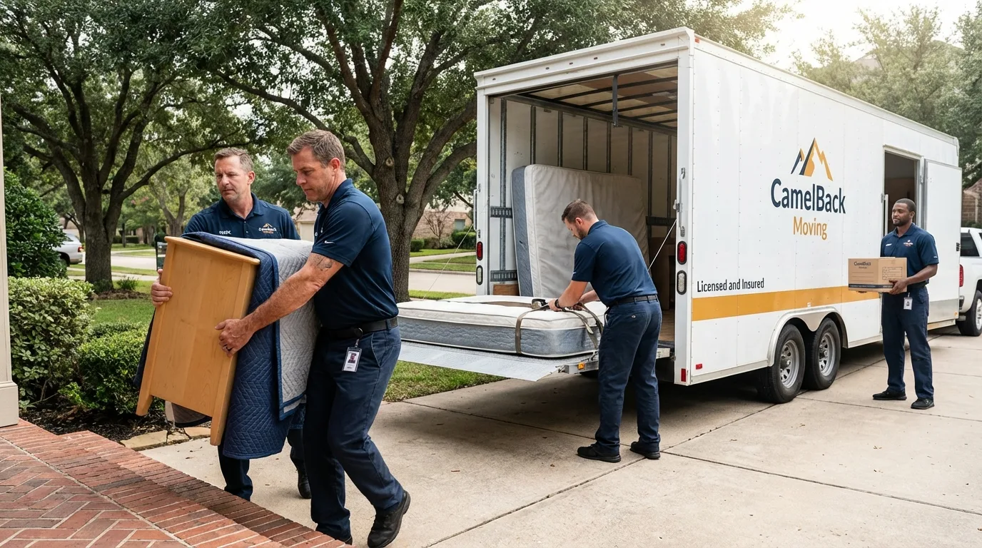 Crew loading residential truck for cross-state move from Spencer, WV