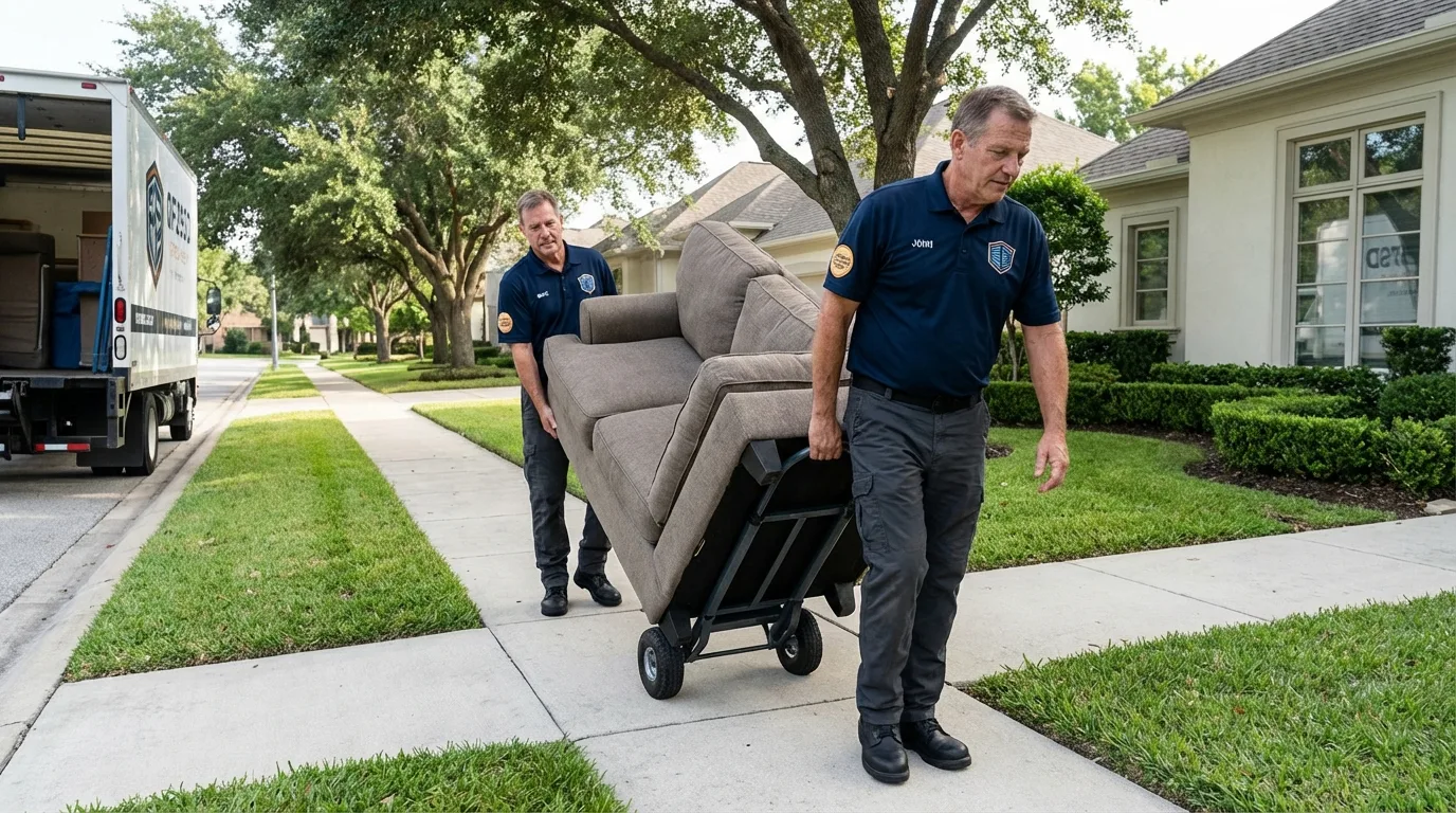 Local residential moving crew loading furniture in Spencer, WV